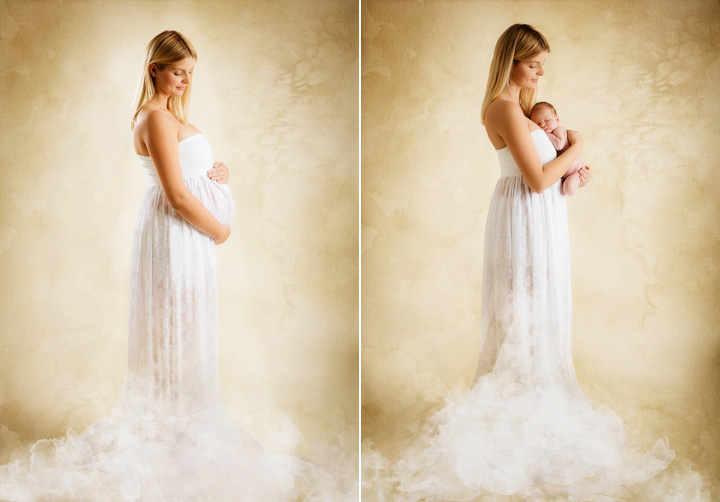 Fotoshooting Babybauch und Neugeboren